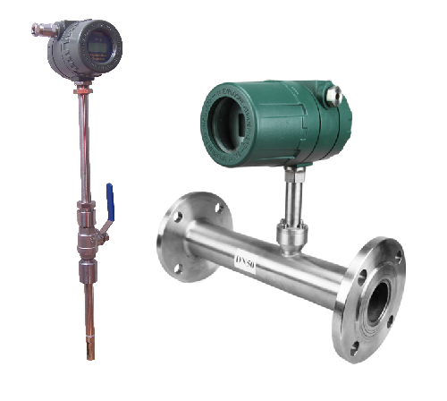 Thermal gas mass flow meter